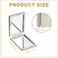 thumbnail image 2 of Uxcell Small Pocket Mirror for Purse, Rectangular Magnifying Foldable Silver Makeup Handheld Compact Mirror for Women, Purse, Travel, Girls, Gift(Beige, 3.35" x 2.44"), 2 of 7