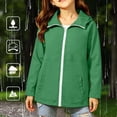 thumbnail image 4 of Kureaily Girls Solid Rain Jacket For Kids Outdoor Outerwear All Weather Coat Easy On/Off De ,kids waterproof zip up jacketSize 9-10 Years ,Green, 4 of 6