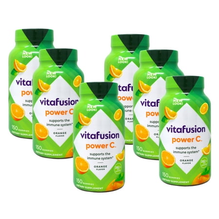 Vitafusion Power C Adult Vitamins Gummy, Immune Support, Natural Orange 150 ea (Pack of 6)