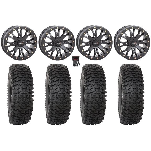 System 3 SB-4 15" Wheels Black (6 1) 33" RC500S Sticky Tires Polaris RZR XP 1000 / PRO XP / Ranger XP 900/1000