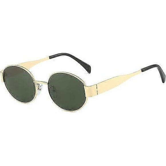 retro oval metal frame sunglasses - for women men classic round UV400 protection small glasses shades outdoor