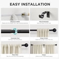 thumbnail image 2 of Joydeco Curtain Rod 32 to 120 Inch, 1 Inch Heavy Duty Adjustable Black Drapery Rod with Brackets, Easy Install for Living Room, B, 2 of 9
