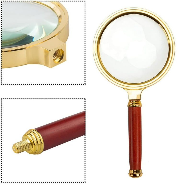 Magnifier Magnifying Glass Bronze & Wooden Handle 3x Reading Device -  CaptJimsCargo