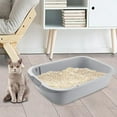thumbnail image 1 of Bandeja de arena para mascotas Orinal Inodoro Inodoro Caja de arena Contenedor Bandejas de arena Parte superior abierta Caja de arena para gatos Lados Gris 52x35x12cm Salvador Bandeja de arena para gatos, 1 of 10