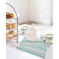 thumbnail image 4 of Aqua Grey Stripe Kitchen Dish Towels for Drying Dishes Set of 2, Farmhouse Minimalist Striped Waffle Weave Microfiber Hand Tea Bathroom Towels Quick Dry & Absorbent Towel 12x12, 4 of 7
