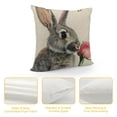 thumbnail image 4 of Shangniulu Easter Bunny Tulip Throw Pillow Cover, multiple sizes available， Spring Easter Gray Rabbit Cushion Case Decoration for Sofa Couch, 4 of 5