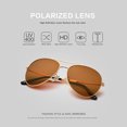 thumbnail image 3 of LUENX Aviator Sunglasses Unisex Non-Mirror Polarized UV400 Metal Frame 60MM (Brown) - New, 3 of 3