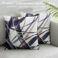 thumbnail image 3 of Nawypu  Throw Pillow Cases Cozy Fleece Arc-Shaped Abstract Geometric Lines Decorative Cushion Covers for Couch Bed Sofa Farmhouse Decoration Deep Purple Grey, 3 of 5