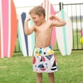 thumbnail image 4 of FORMRS Boys Swim Trunks Quick Dry Mesh Liner Boardshorts Sizes XS-XL, Black Retro Pattern, 4 of 7