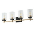 thumbnail image 2 of 4-Light Black Gold Modern Wall Sconce, Creative Industrial Bathroom Vanity Light, Classic Wall Light Fixture over the Mirror, 2 of 7
