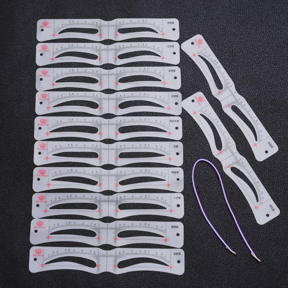 12 Pcs/Set Different Styles Eyebrow Shaping Stencils, Eyebrow Grooming Stencil Kit Shaping Templates DIY Tools