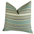 thumbnail image 1 of Plutus Chic Stripe Aloe Handmade Throw Pillow, (Double sided 20" x 30" Queen), 1 of 2