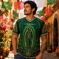 thumbnail image 5 of Men Mexico Soccer Jersey, Men’s V Neck Short Sleeve Breathable Sports Jersey Fan Shirt for Match Dark Green L, 5 of 5