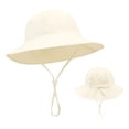 thumbnail image 3 of THDHVS Toddler Hat,Solid Color Cotton Bucket Hat with Bow Tie Breathable UPF Sun Protection Adjustable Strap Hat for Toddlers,Sun Hat Yellow 1-2 Years, 3 of 9