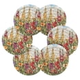 thumbnail image 2 of Haosy Set of 6 Drink Woven Coaster with Holder Heat Resistant Non-Slip Bar Coasters 4 Inches Colored Glass Flowers, 2 of 7