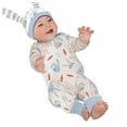 thumbnail image 3 of Gunia Boys Girls Easter Outfit Rabbit Carrot Print Striped Bodysuit + Matching Hat 2 Piece Set Soft Cotton Long Sleeve Romper Clothes Set 3-24 Months, 3 of 9