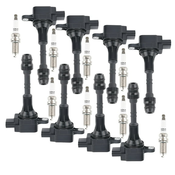maXpeedingrods UF510 Set of 8 Ignition Coil Pack and Iridium Spark Plugs Fit for Infiniti QX56 Nissan Armada Titan V8 5.6L 2004-2007, Ignition Coil Kit Replaces 5C1482 1788335 6734021