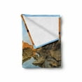 thumbnail image 2 of Canyon Soft Flannel Fleece Throw Blanket, Secret Small Ravine Between Pairs of Cliffs Erosion of River Carved Scene Print, Cozy Plush for Indoor and Outdoor Use, 50" x 60", Blue Orange, by Ambesonne, 2 of 6