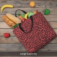 thumbnail image 6 of Large-Capacity Zipper Single-Shoulder Convenience Bag 15.7×19.6 Inches, Wear-Resistant And Water-Repellent, Can Be Carried By Hand Or On One Shoulder Leopard Print Pattern Red And Black_1, 6 of 8