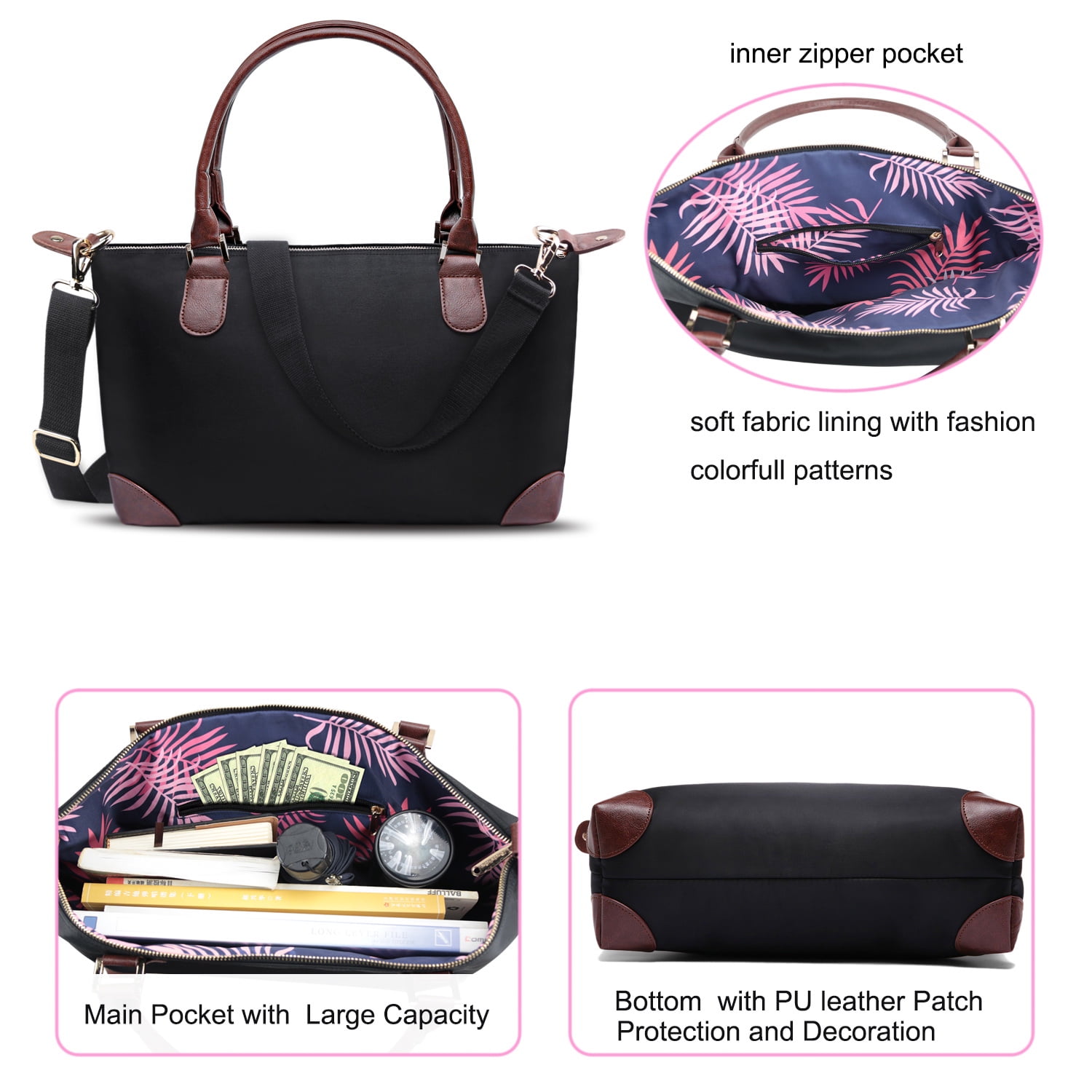 Entchin Women's Slouchy Hobo Bag Large Capacity Shoulder Tote Purse,Adjustable Strap