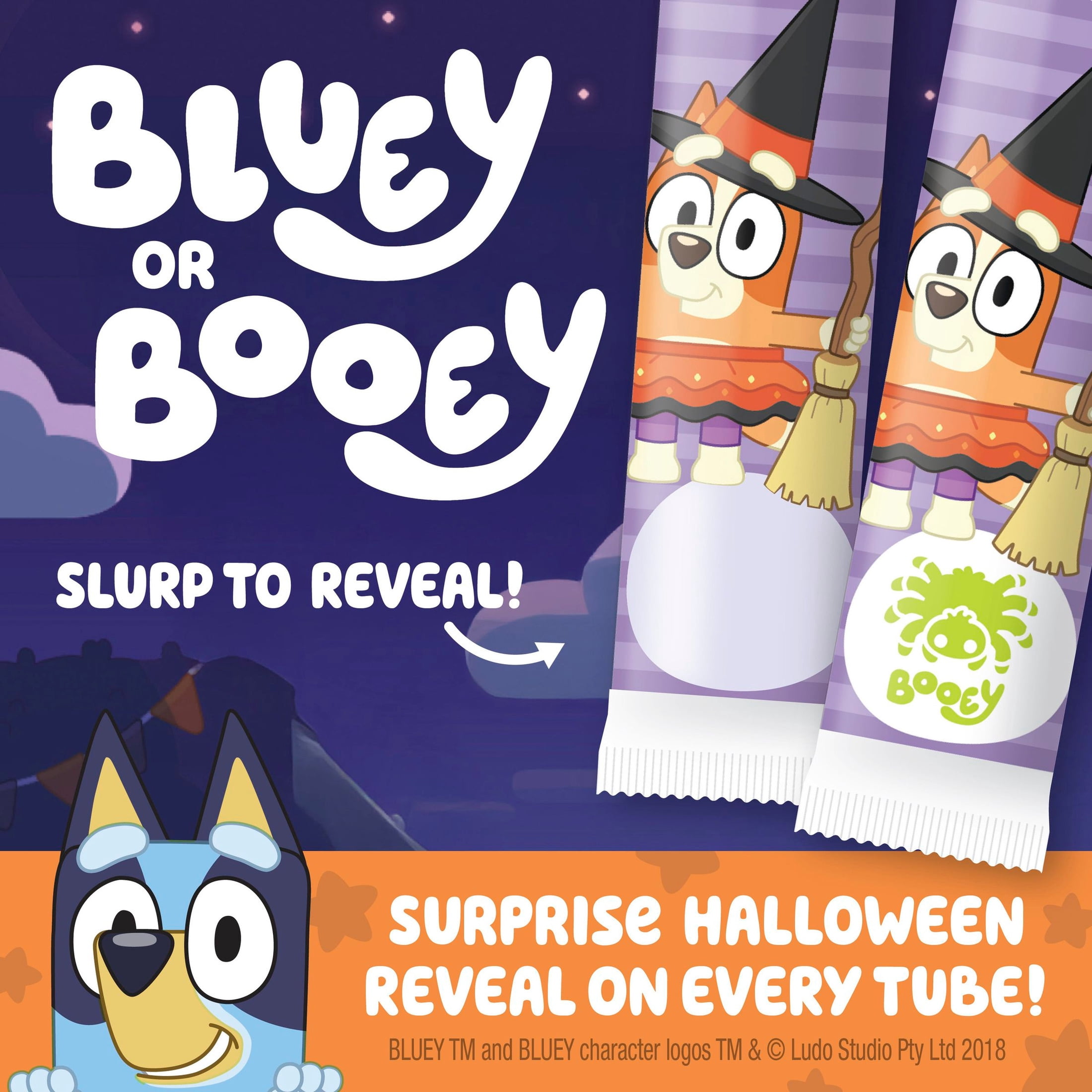 Go-GURT Bluey Halloween Yogurt Tubes, Strawberry and Mixed Berry Flavor, 16 Count, 32 oz