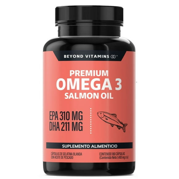 Omega 3 Capsulas Salmon Oil | Ácido Eicosapentaenoico (epa) Y Ácido Docosahexaenoico (dha)| Aceite De Pescado | Aceite Noruego - Omega 3 Platinum - Vitaminas Mujer / Hombre - (180 Caps)