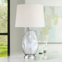 Samantha 24 3/4" High Clear Iridescent Glass 3-Way Table Lamp