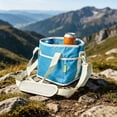 thumbnail image 3 of 4 Compartment Water Bottle Carrier Bag Family Size with Divider Large Capacity Crossbody Drink Caddy for Hiking Travel, 3 of 5