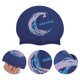 thumbnail image 3 of Gorro de natación de silicona con patrón de luna azul oscuro, 1 pieza, 3 of 5