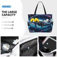 thumbnail image 3 of Kdxio Vintage Colorful Patterned Dolphin for Beach Bag for Women Large Beach Tote Bag Waterproof Sandproof Swim Bag with Zipper Pockets Beach Vacation Travel, 3 of 7