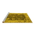 thumbnail image 2 of Ahgly Company Machine Washable Indoor Round Oriental Yellow Industrial Area Rugs, 5' Round, 2 of 4