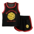 thumbnail image 1 of Kids Sports Shorts Sets Boys Tracksuit 2 Piece Basketball Performance Tank Top And Mesh Shorts Set Pant Set for Boys, 1 of 3