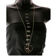 thumbnail image 3 of Mi Amore Gold-Tone Necklace For Women With A Heart Shaped Peace Sign Charm AERON25, 3 of 3