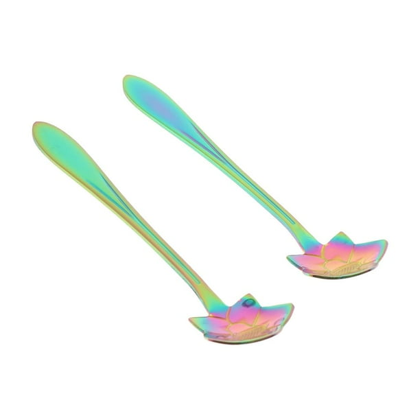 2 Cucharaditas de Café Con Flores Chapadas En Oro Sunnimix