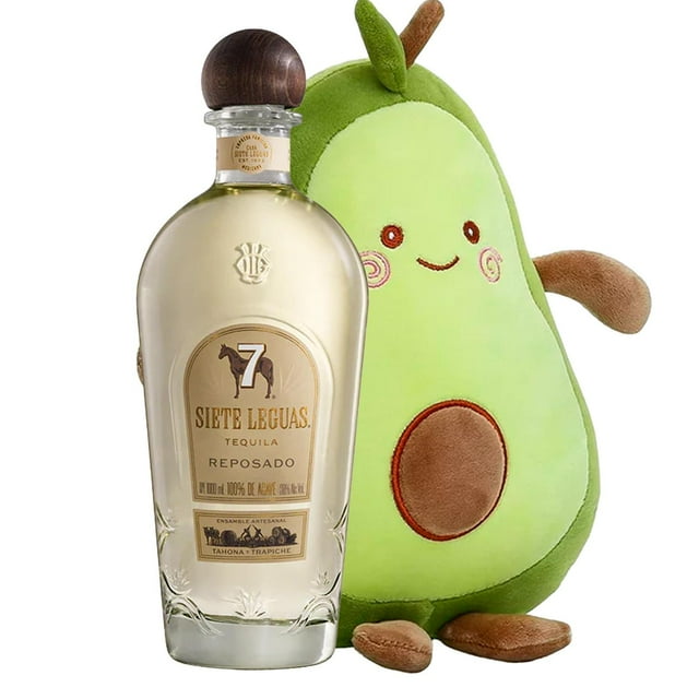 Tequila 7 Leguas Reposado 1 L + Peluche Aguacate