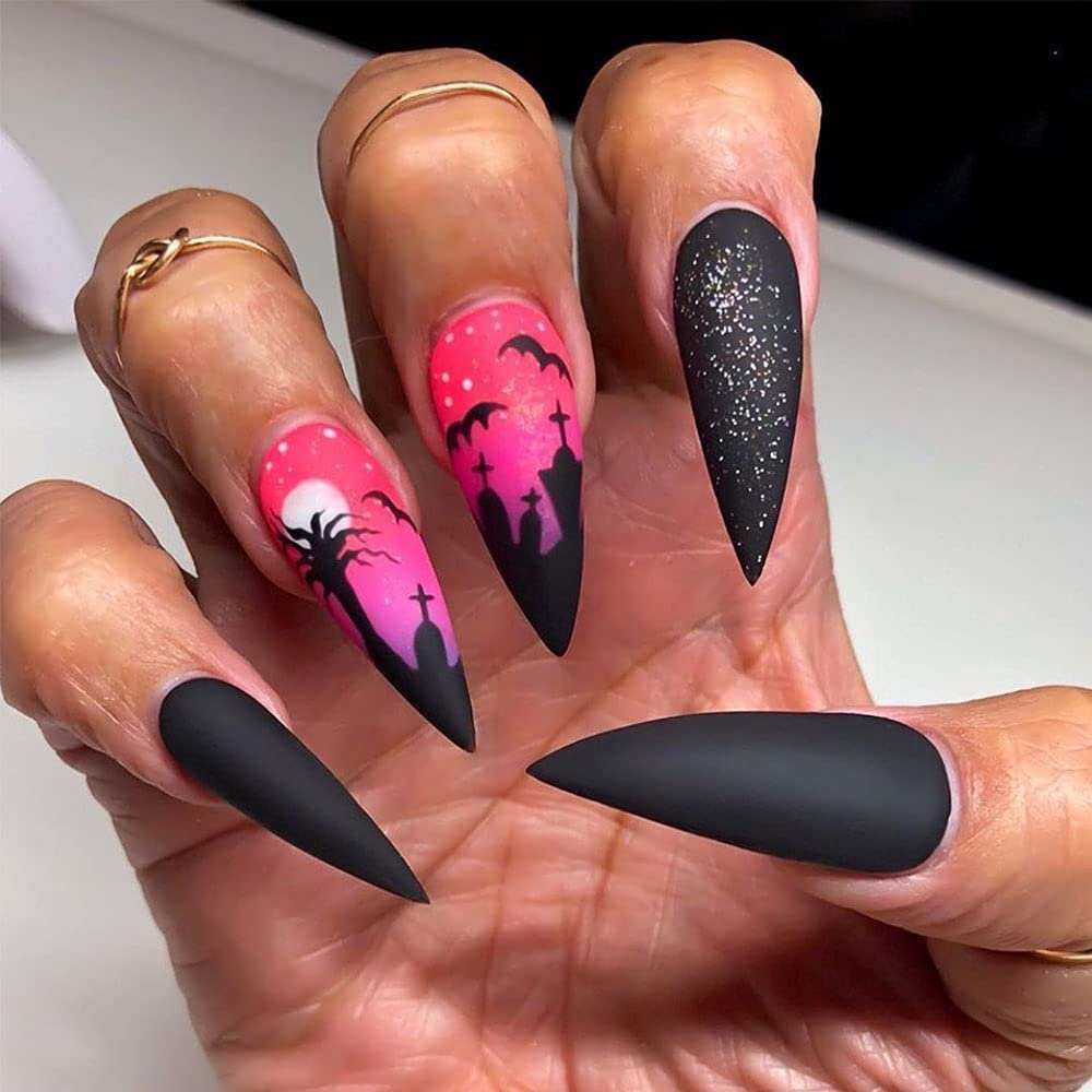 Eayy Halloween Fake Nails Long Black Press On Nails Acrylic Prom Red Halloween Nails Spooky Pumpkin False Nails For Women And Girls 24pcs Halloween Nails 4 Halloween Nails 4 Walmart Canada Eayy Halloween Fake Nails Long Black Press On Nails Acrylic Prom Red Halloween Nails Spooky Pumpkin False Nails For Women And Girls 24pcs Halloween Nails 4 Halloween Nails 4 Walmart Canada