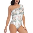 thumbnail image 3 of Gukieu Rabbit And Flower Print One-shoulder Ruffled One-piece Swimsuit with Removable Chest Pads and Tummy-control Swimsuit for Women-Large, 3 of 6