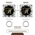 thumbnail image 5 of 3dRose, Image of The Script Letter H in Black White and Gold, set of 2 Key Chains, 5 of 7