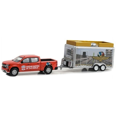 Greenlight 1/64 - 1982 GMC K-2500 Sierra & Remorque Tandem Rouge - 32250-B