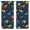 thumbnail image 3 of Dino Curtains for Boys Room, Kids Boys Cartoon Dinosaur Funny Colorful Safari Animals Blackout Window Drapery Treatments for Baby Kids Room Bedroom Living Room Nursery Fabric 2 Panels, 84"x63" Inch, 3 of 5