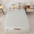 thumbnail image 3 of catabedysis Cute Camping Zipper Full Size Comforter Sets with Fitted Sheet and 2 Pillowcases For Girls,Kawaii S'Mores Print Zipper Bedding Set,Multicolor,Light Gray Reversible,4-Piece, 3 of 7