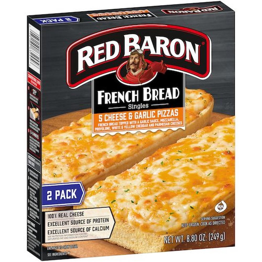 Red Baron French Bread Singles 5 Cheese and Garlic Pizza, 8.8 Ounce -- 12 per Case.