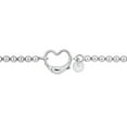 thumbnail image 3 of Everly Women's Fancy-Cut Sterling Silver White Ball Bead Link Chain Heart Charm Bracelet, 3 of 8