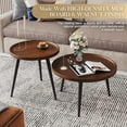 thumbnail image 2 of 2 Pcs Mid Century Modern Round Coffee Tables for Living Room,Easy Assembly Nesting Coffee Tables,Natural Wood Color Minimalist Circle Coffee Tables for Bedroom Office Balcony Yard, 2 of 9