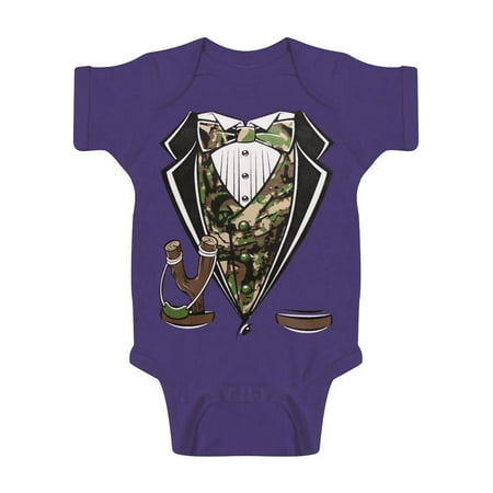 

Toddlers Camo Tuxedo Bodysuit - Purple - 18 Months