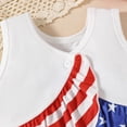 thumbnail image 4 of Karoyedx Toddler 4th of July Outfit Girls Clothes 4th of July Outfits Patriotic T Shirts + American Flag Pleated Pants 2 Piece Set Spring Summer Outfit White Size,2-3 Years, 4 of 6