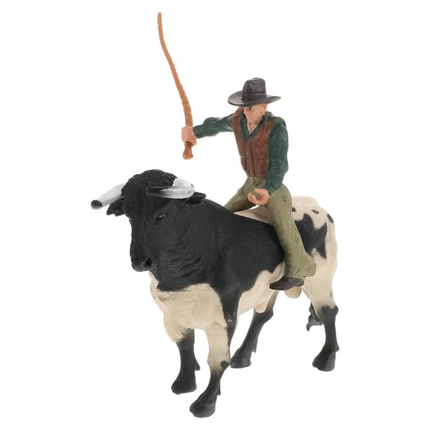1 juego de modelo taurino de vaquero español, juguetes taurinos, estatua realista de toro vaquero