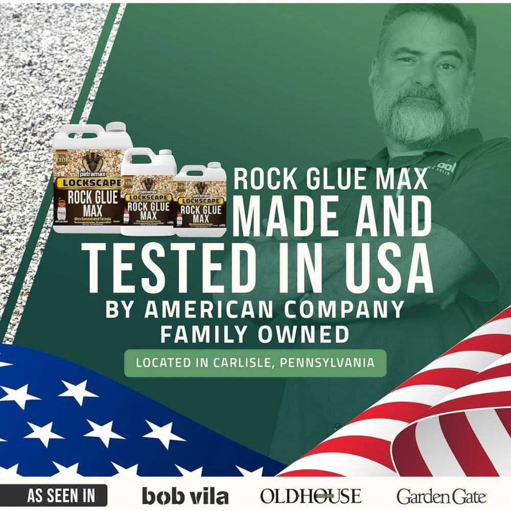 PetraMax Rock Glue for Landscape, Wide Coverage Mulch Adhesive, 32 oz