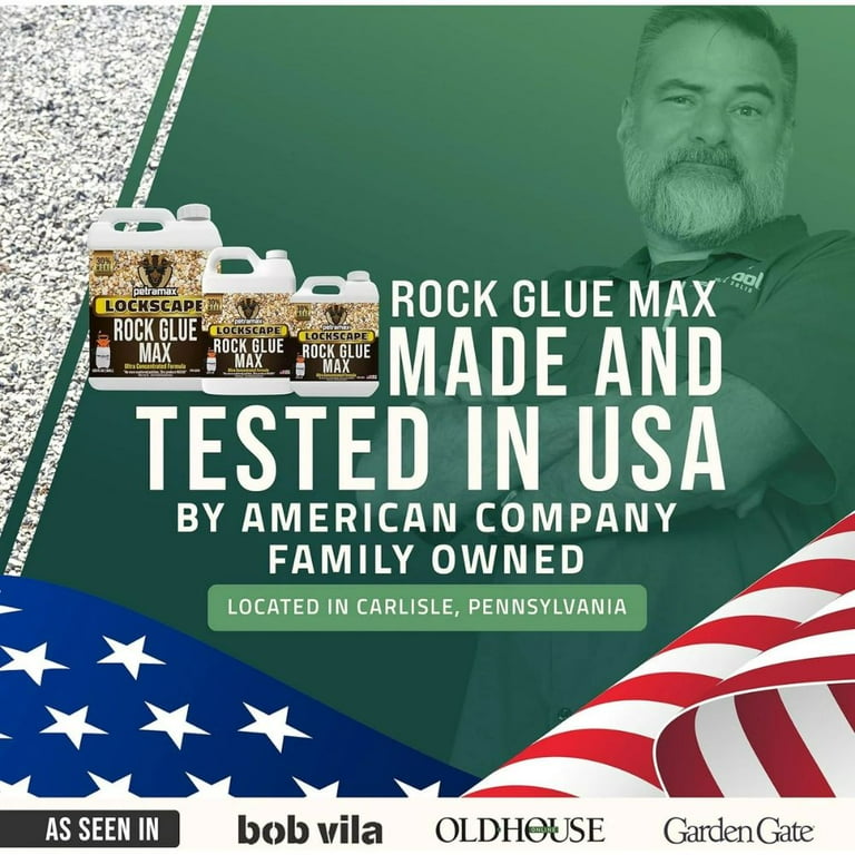 Lockdown Sticky Rock Glue – 64oz Landscape Binder For Gravel, Pebbles & Decomposed Granite – Non-Toxic, Weather Resistant