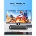 thumbnail image 3 of Computer Speakers,PC Speakers for Desktop,Wired USB-Powered Sound-bar for Computer with 10W Stereo Sound and Colorful Light,Plug-n-Play (A39PRO /Black), 3 of 5
